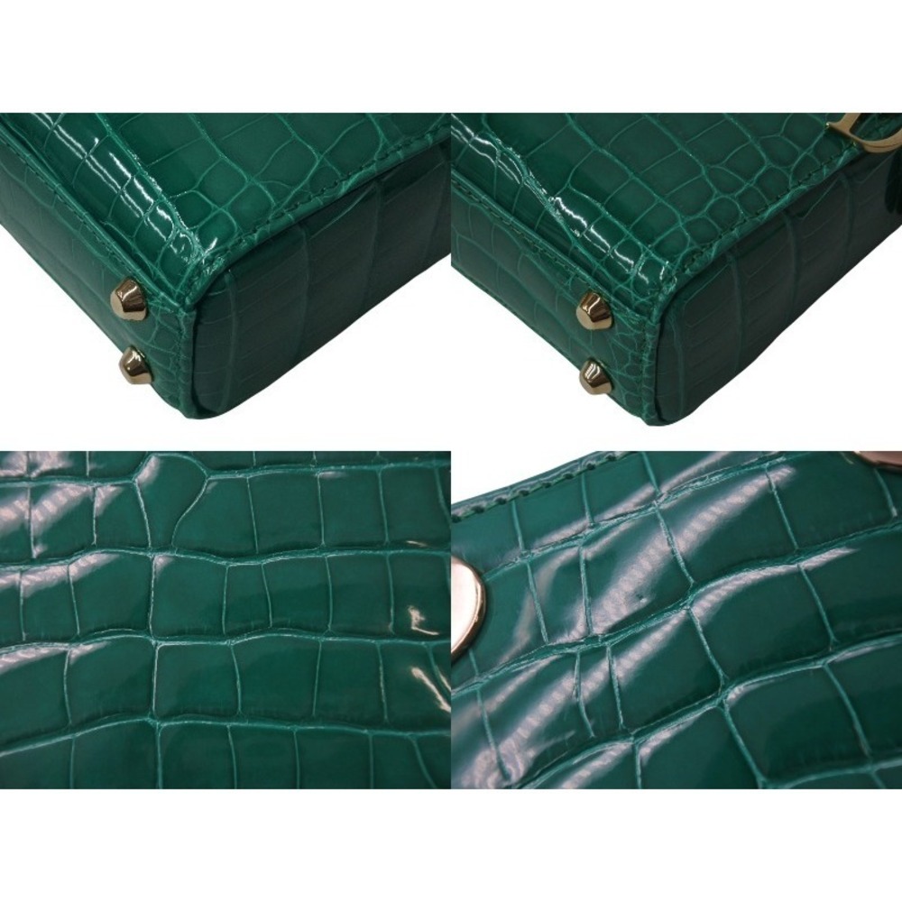 Dior Christian Green Shoulder Lady Crocodile Bag - Picture 6 of 8